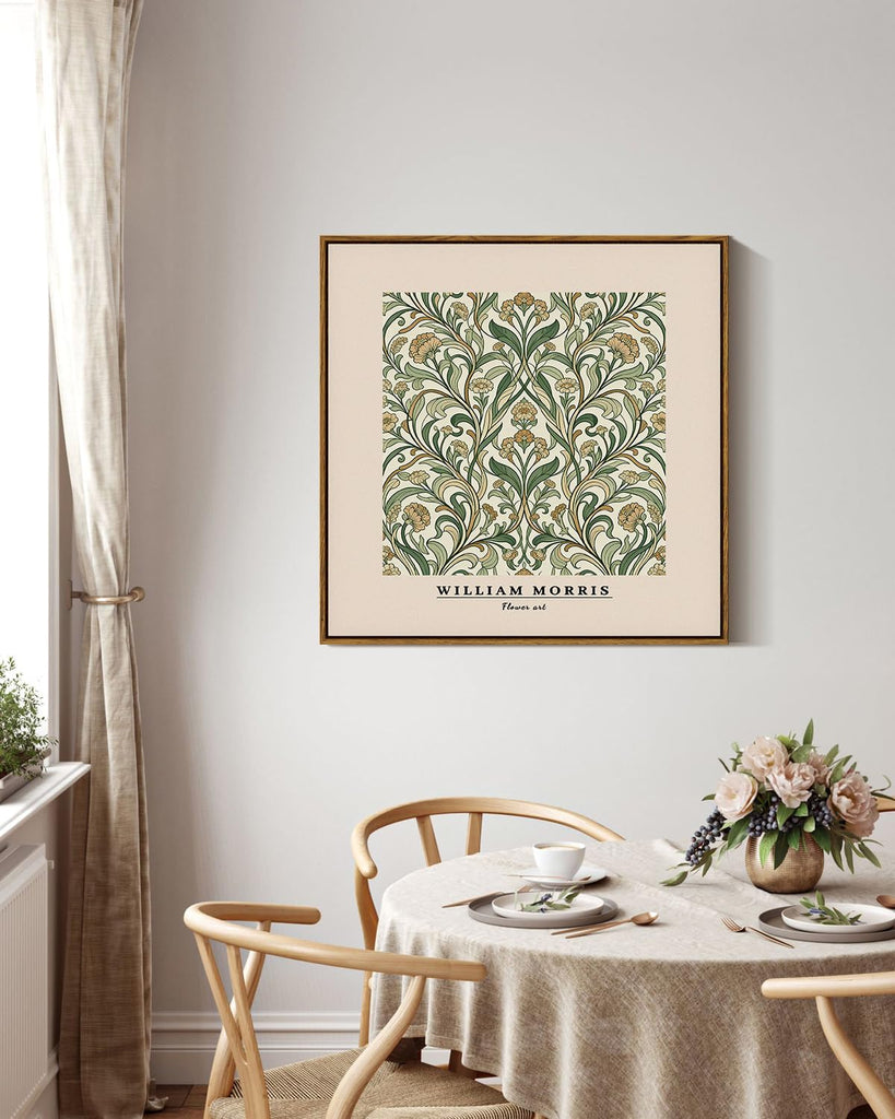 24x24 Square Canvas Wall Art William Morris Floral Pattern Artwork