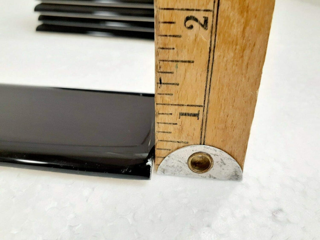 Black 2x6 in Ceramic Tile Bullnose Trim Edge 2 x 6 inch Box 10 Piece