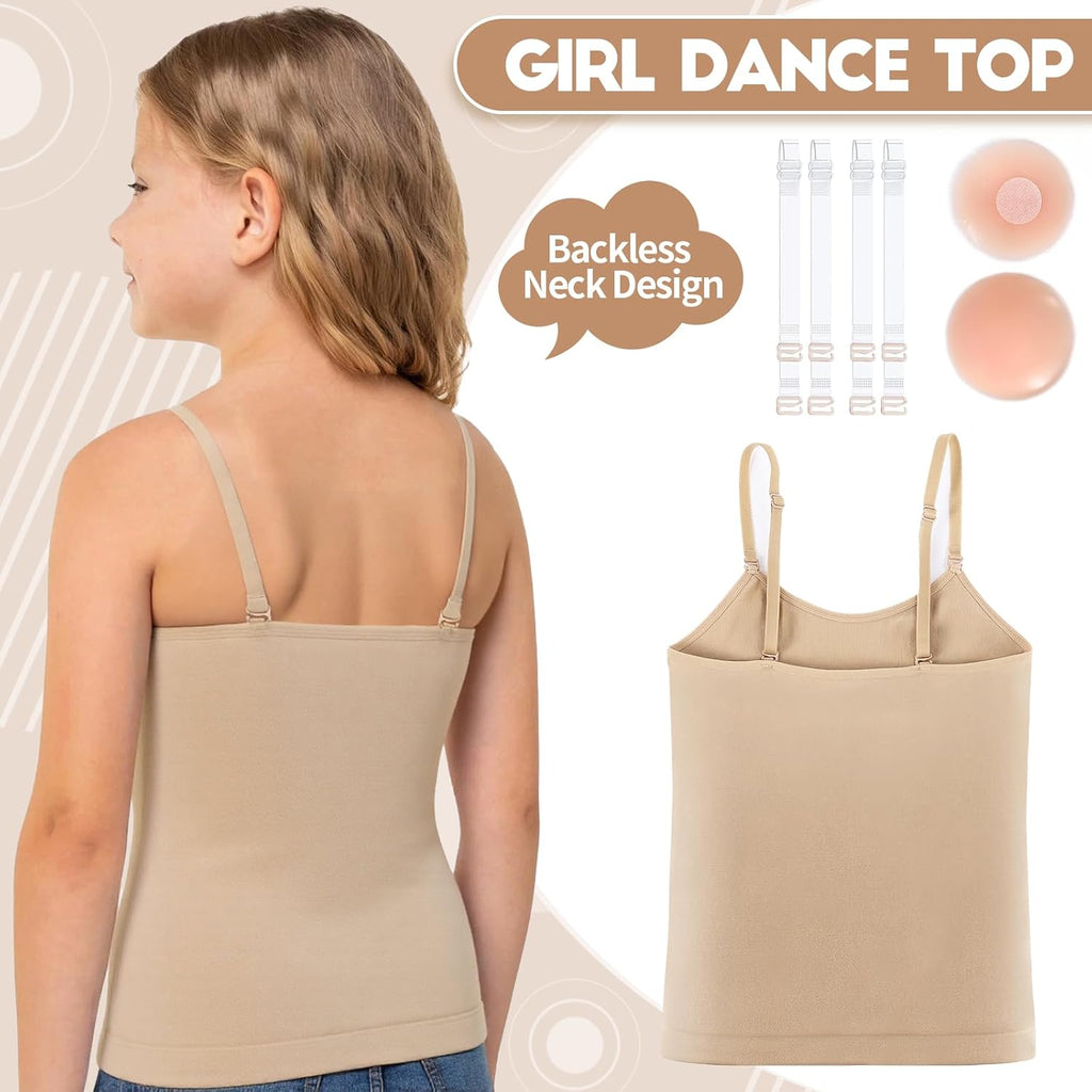 Seamless Camisole Tank Tops Camis for Girls with Clear Straps