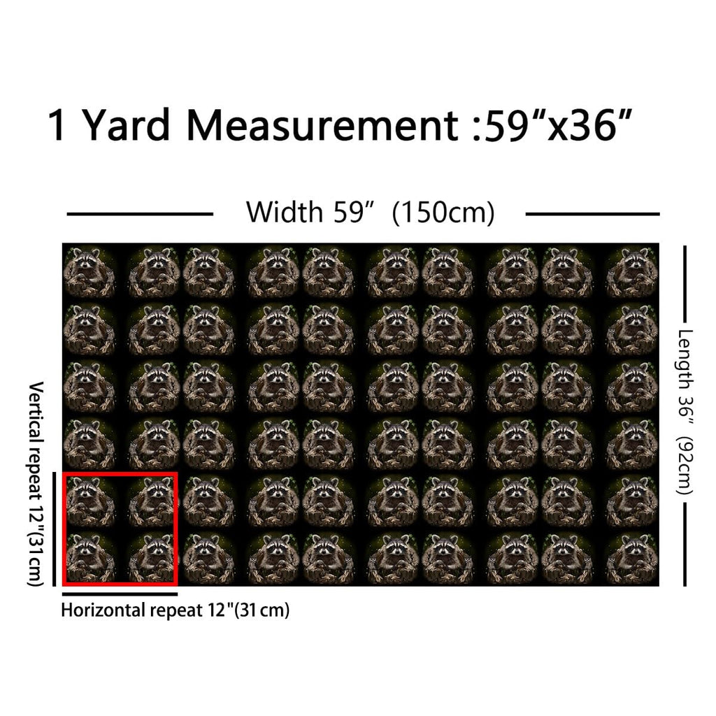 Raccoon Fabric by The Yard Soft 5 Yard