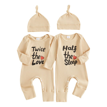Twice The Love Newborn Baby Girl Boy Twins Matching Outfits Romper