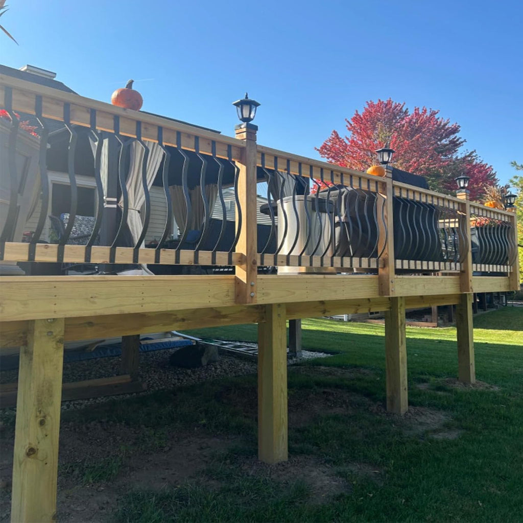 61 Pack Deck Balusters, 36 Inches Heavy Duty Iron Deck Balusters with Screws Metal Deck Spindles Balusters Iron Deck