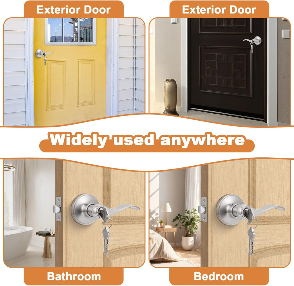 (2 Pack Wave Style Keyed Alike Entry Levers - Door Lever