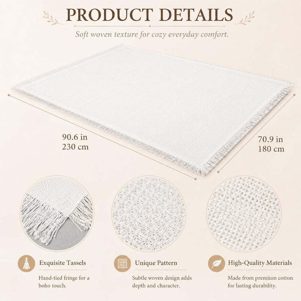 Boho Placemats Set of 8, 18 Pcs Table Set with Runner, Napkins, Tablecloth
