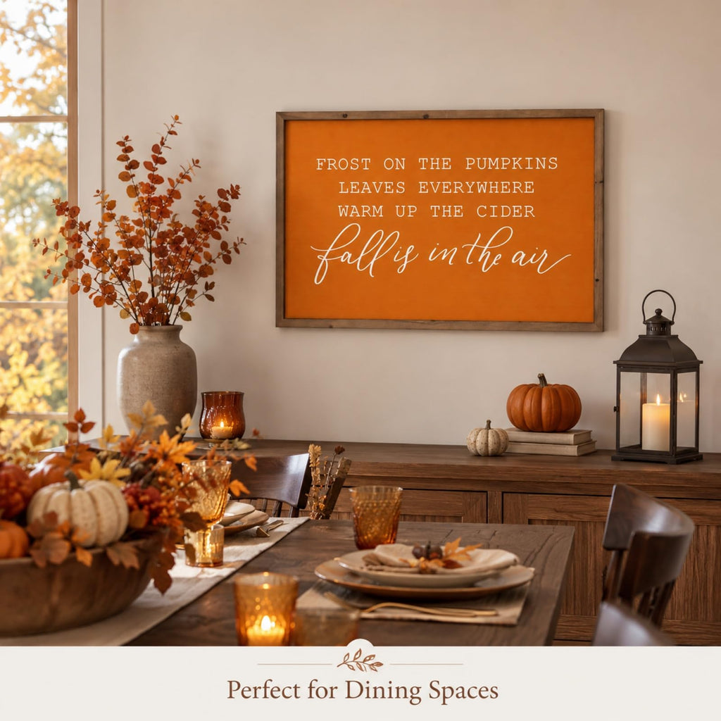 23.6"×15.7" Fall Wall Art Framed, Large Autumn Sign Home Decor