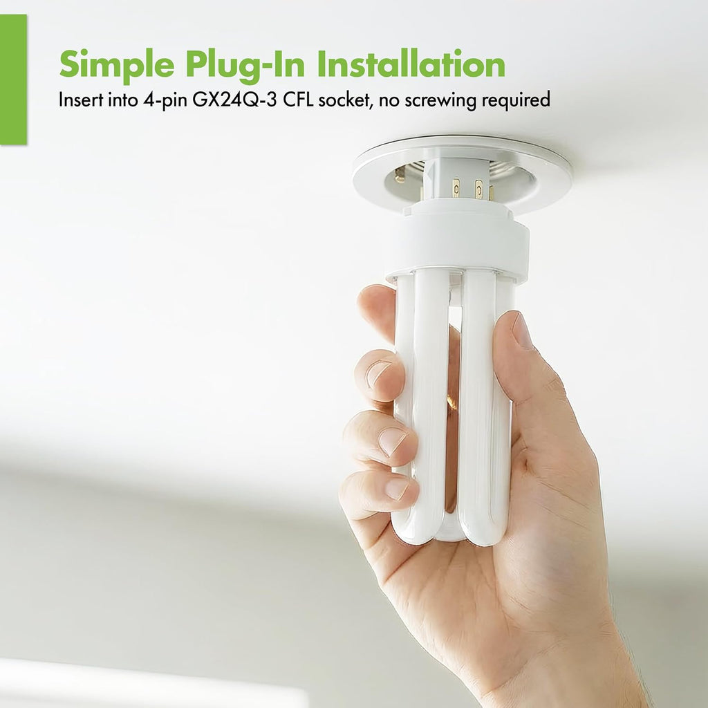 26W Triple Tube Compact Fluorescent Light Bulb, 4 Pack