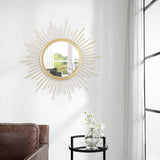 Gold Mirrors for Wall Metal Sunburst Wall Mirrors Home Décor Decorative Hanging Wall Art Bedroom Entryway Large 24" x