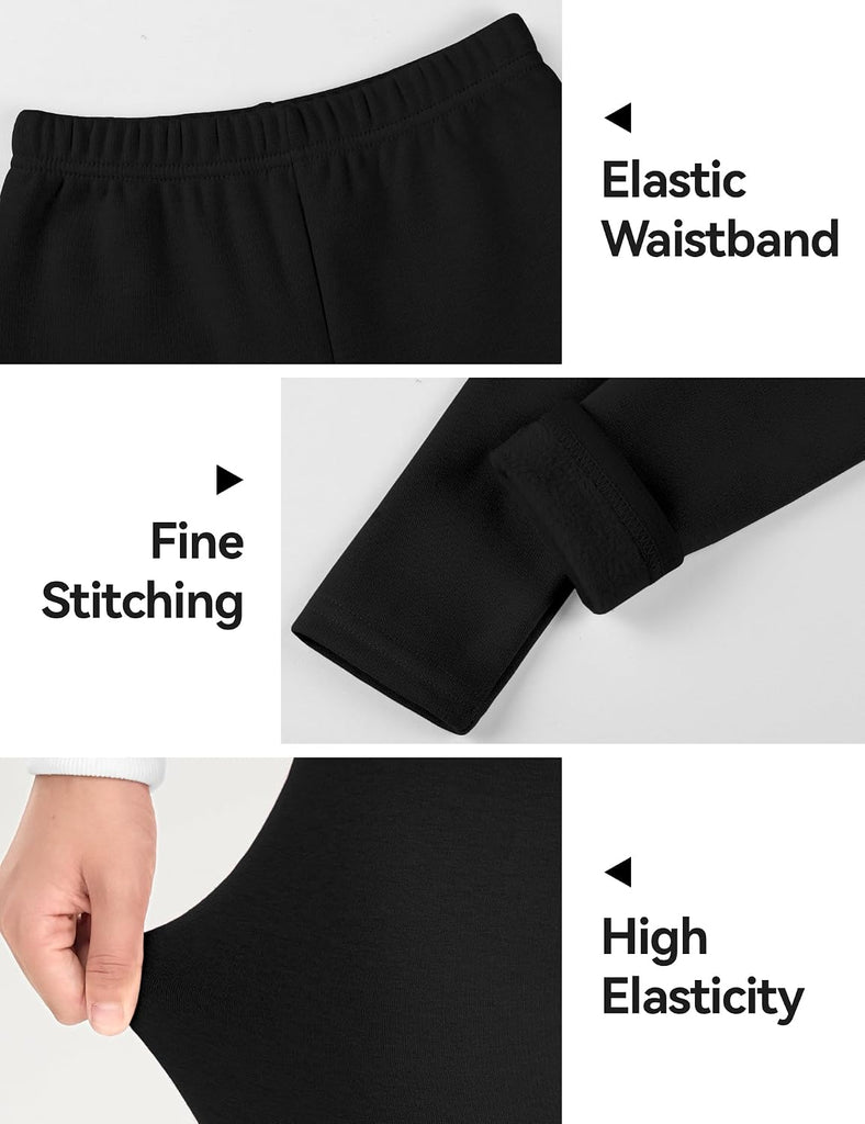 Girls Fleece Lined Leggings Winter Warm Pants for Kids