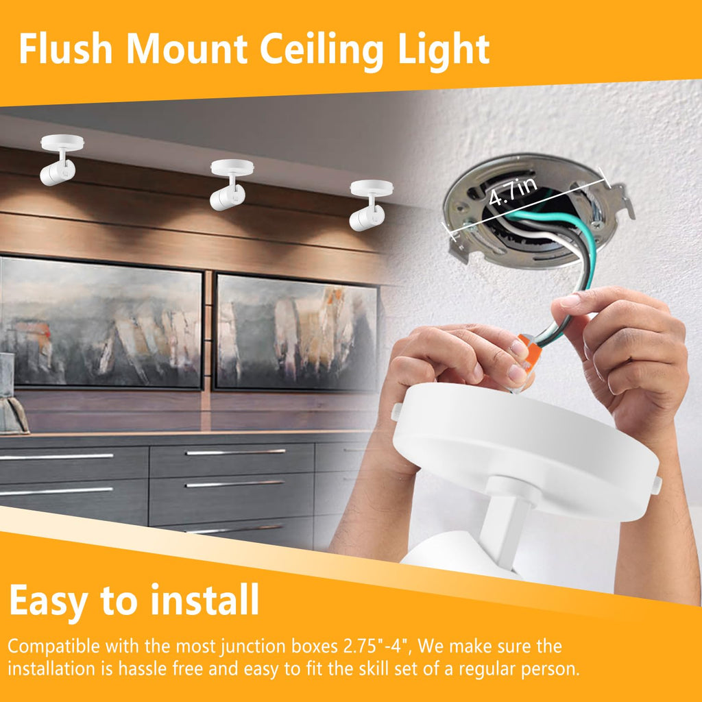 Zoomable Ceiling Spot Lights Indoor, 10W 1000lm White