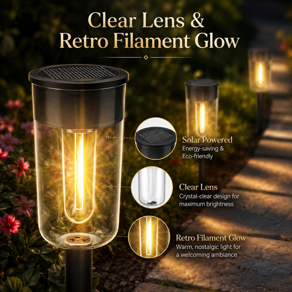 Solar Pathway Lights Outdoo 8 Pack, Bright Solar Path Lights Outdoor, IP65 Waterproof Solar Garden Lights Solar