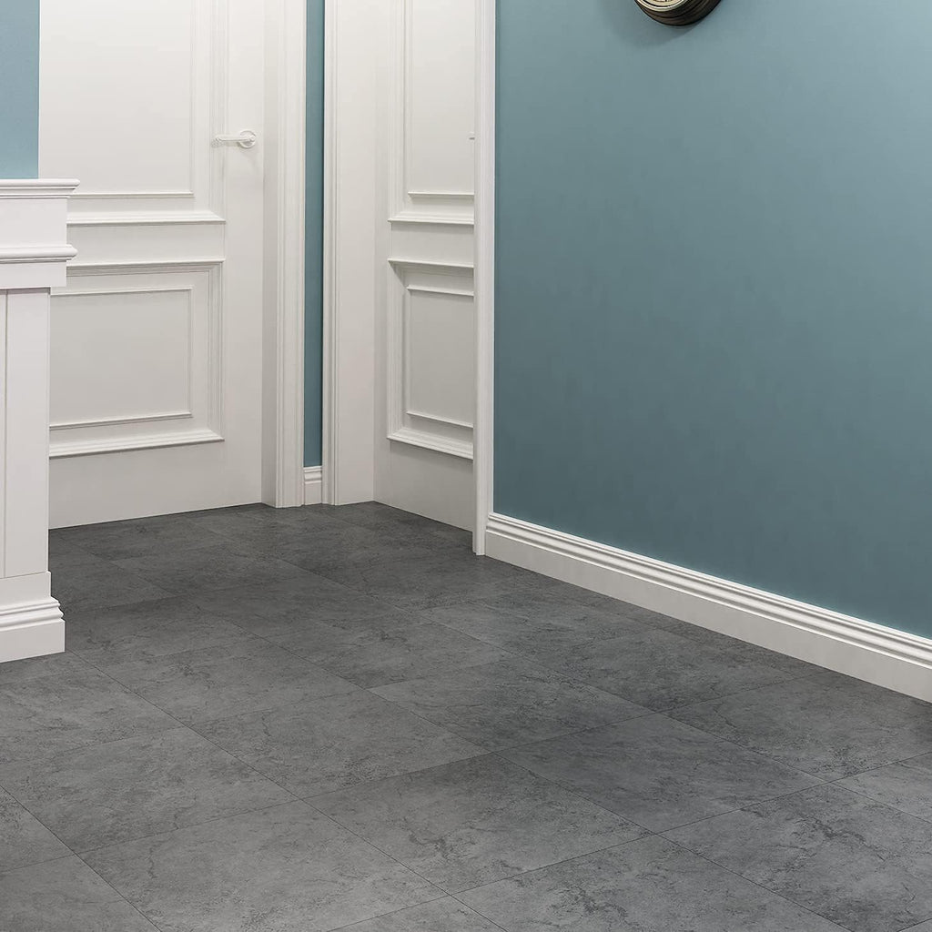 16-Pack Grey Slate Flooring Peel and Stick Floor Tile Waterproof Vinyl Flooring Sheet Self Adhesive Floor Tiles
