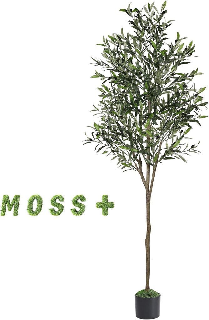 6ft Faux Olive Tree with Lifelike Fruits and Realistic Leaves
