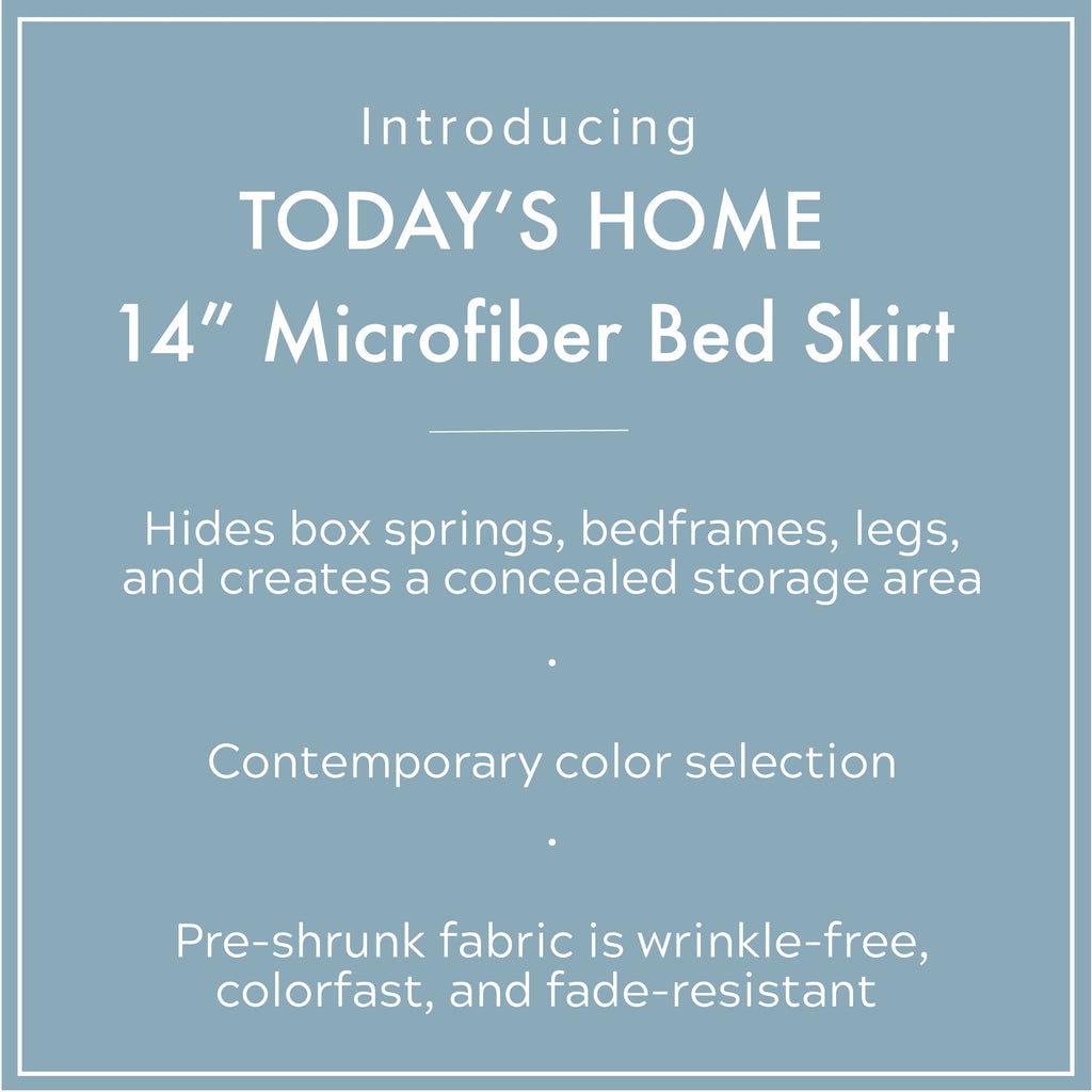 Classic Tailored, Microfiber, 14" Drop Length Bed Skirt Dust Ruffle, King, Grey TOH25014GREY04