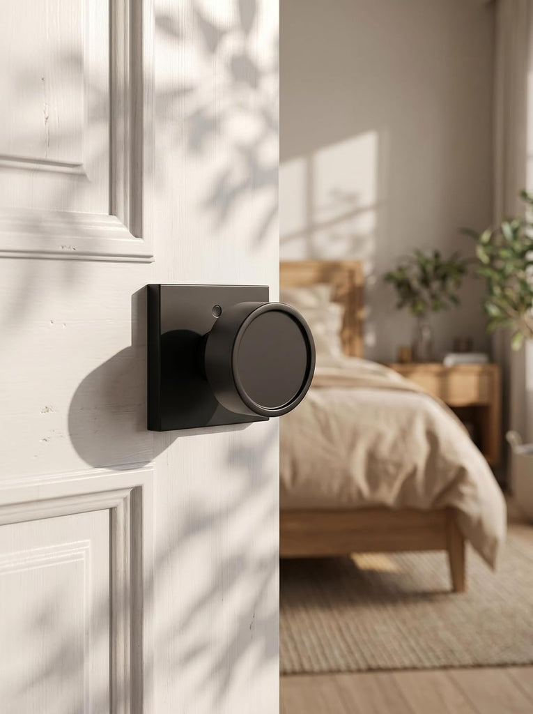Black Door Knobs Interior, Zinc-Alloy Square Matte Black Privacy Door Knobs Bathroom
