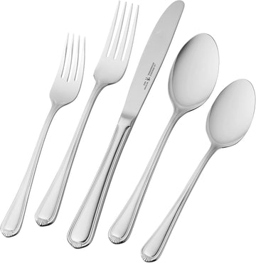 Alcea 65-Piece Flatware Set, Stainless Steel, Silver