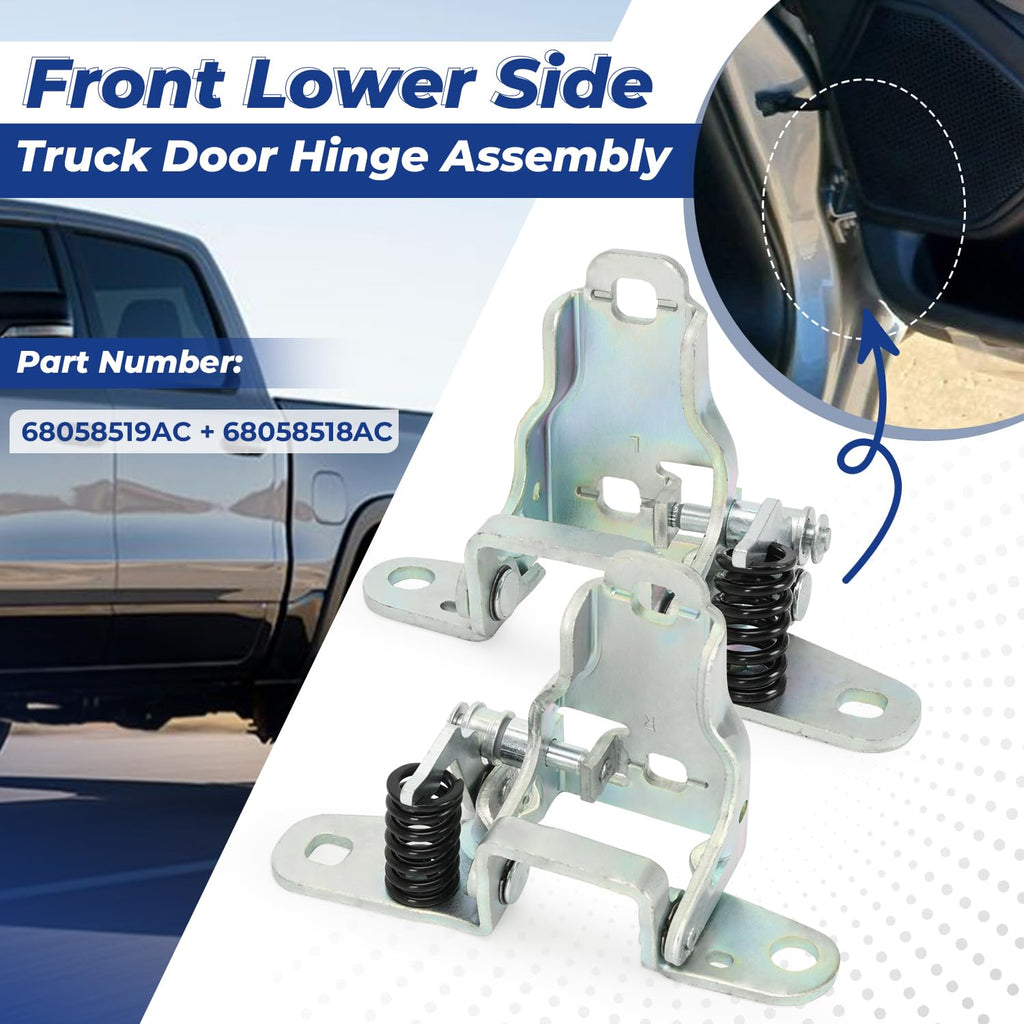 Door Hinge Assembly Front Driver and Passenger Lower Side Fit for Dodge Ram 1500 2009-2018, 2500 3500 2010-2024, 1500