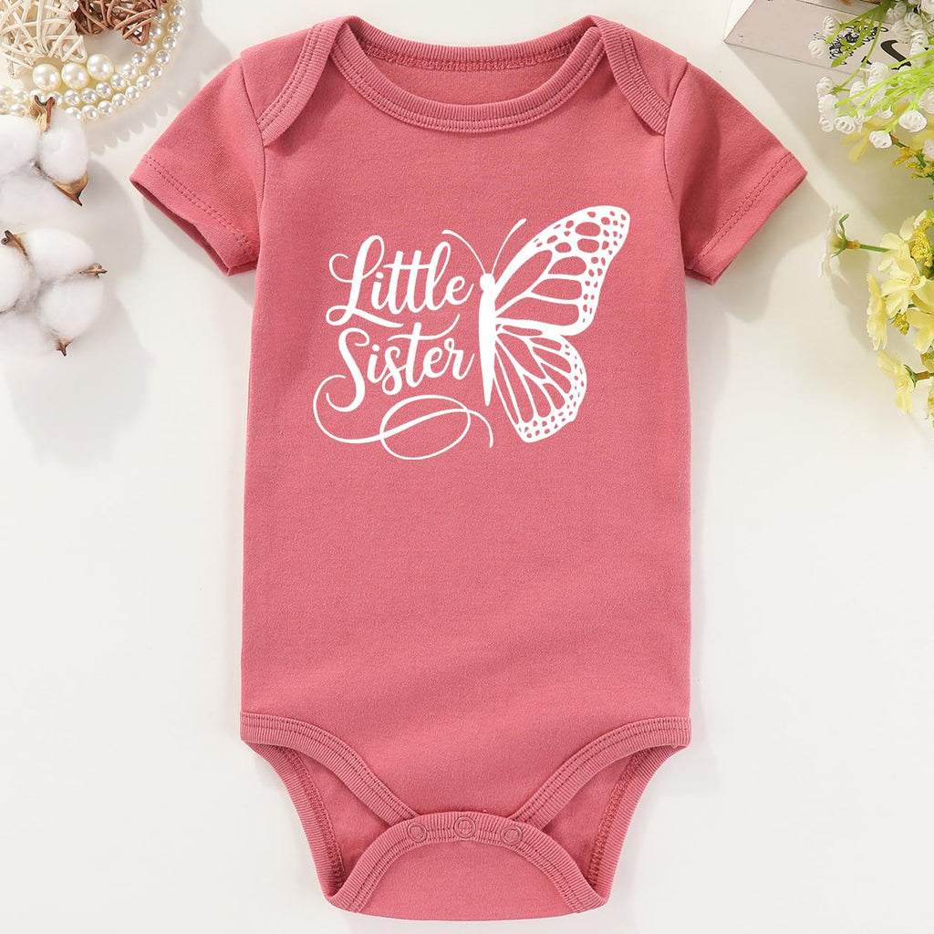 Big Sister Little Sister Matching Outfits Lil sis Baby Clothes girl Shirt Mauve