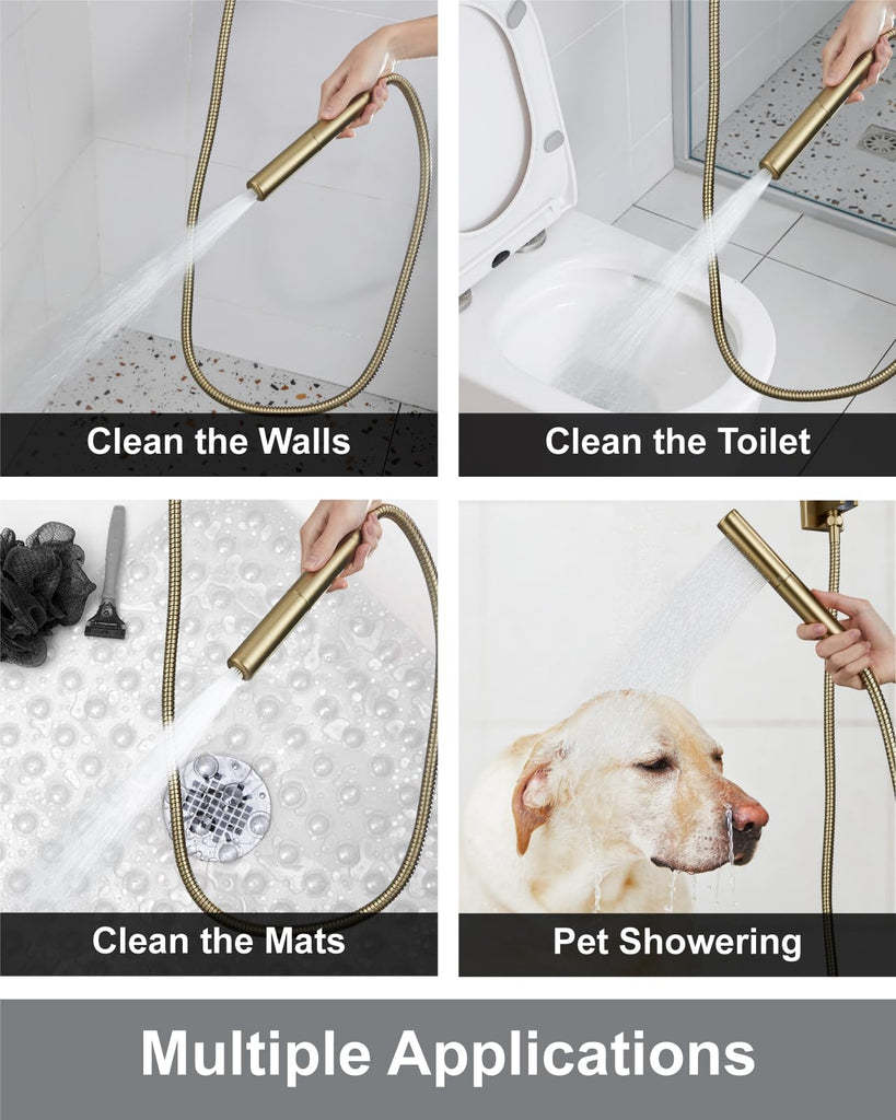 Shower System with Rain Head and Handheld,12-Inch,Brushed Gold