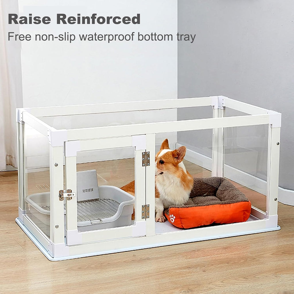 Transparent dog fence, indoor panoramic dog crate, Household Small and Medium Dog Crate, Heightened and reinforced