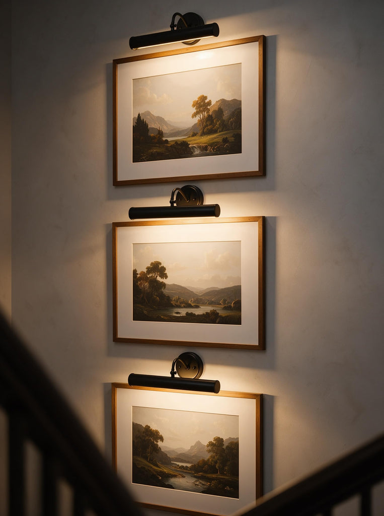 Hardwired Picture Lights,15 Inch,2‐Light Black Vintage Art Light