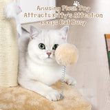 32" Tall Cat Scratching Posts for Indoor Cats, 3-in-1 Vertical Cat Scratching Post with Plush Toys