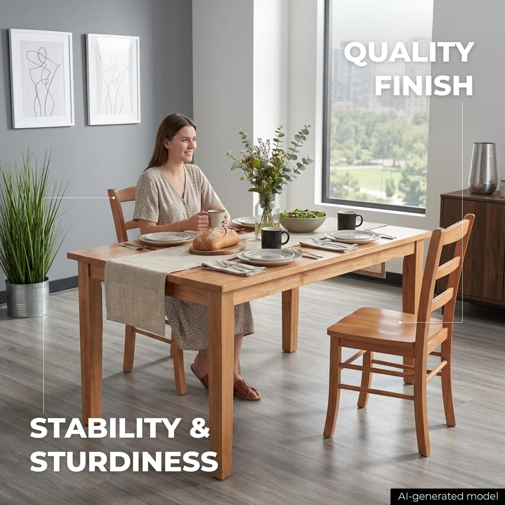 Benjamin Ladder Back Chair Set of 2, Light Oak