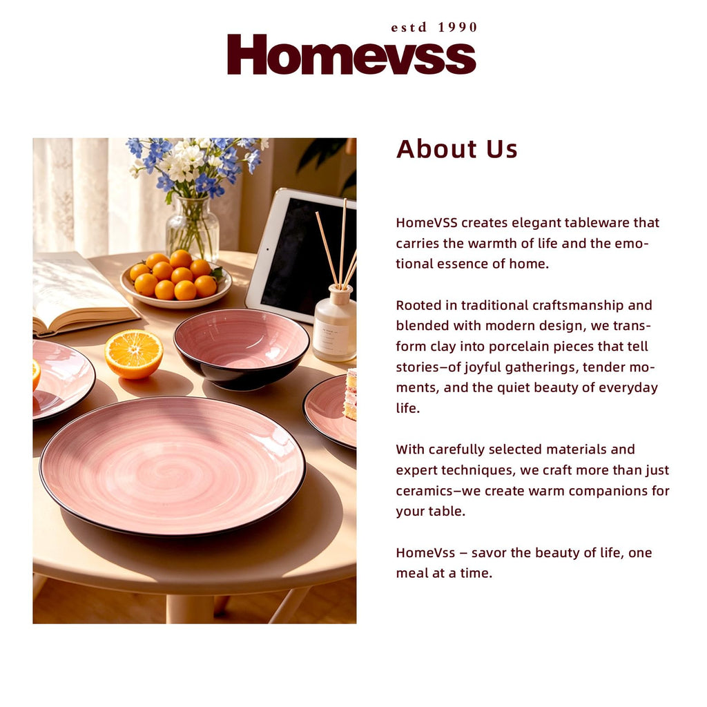 Stoneware Dinnerware Set, Sonoma 18 Piece Service for 6, Black & Speckled Pink Spinwash Plates and Bowls, Microwave &