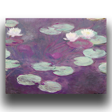 Monet Canvas Wall Art Print - Water Lily Poster - Landscape Oil Painting Print - Impressionism Flowers Picture Modern