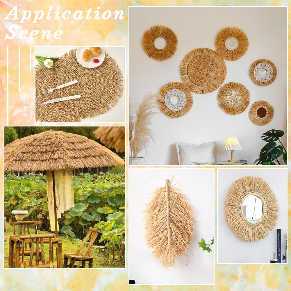 Coffee Raffia Tassel Fringe Straw Decor Trim for Sewing Making