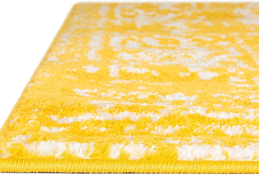 Arlington Rug - 10' x 13' 1 Yellow Traditional Area Rug - Distressed Old World Medallion Design