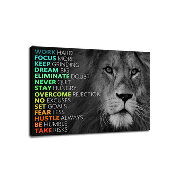 Motivational Poster Lion Inspirational Canvas Wall Art Lion Inspiring Canvas Prints Artwork Modern Home Decor