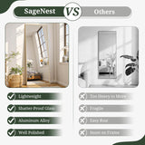 Mirror Full Length 64"x21" Full Body Floor Mirror with Stand, Shatterproof Glass, Aluminum Alloy Frame, Free Standing