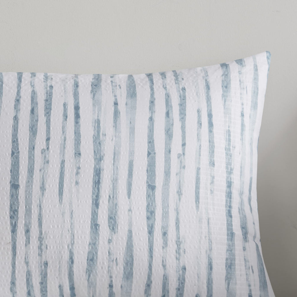 Brush Stroke Reversible Comforter Set - Abstract Styling, Embossed Seersucker Design, Cozy Oversized & Overfilled