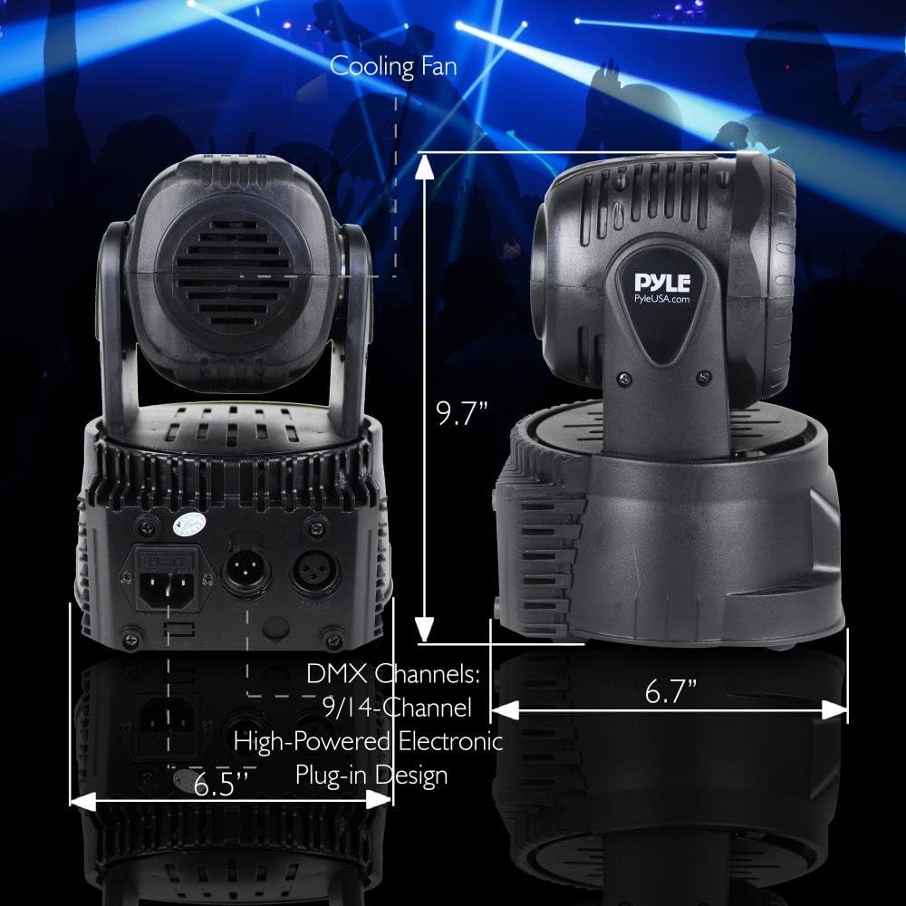 Party Rotating Moving Stage Light - for Professional DJ Dance Show Performance with RGB Color LED Bulbs, Flashing