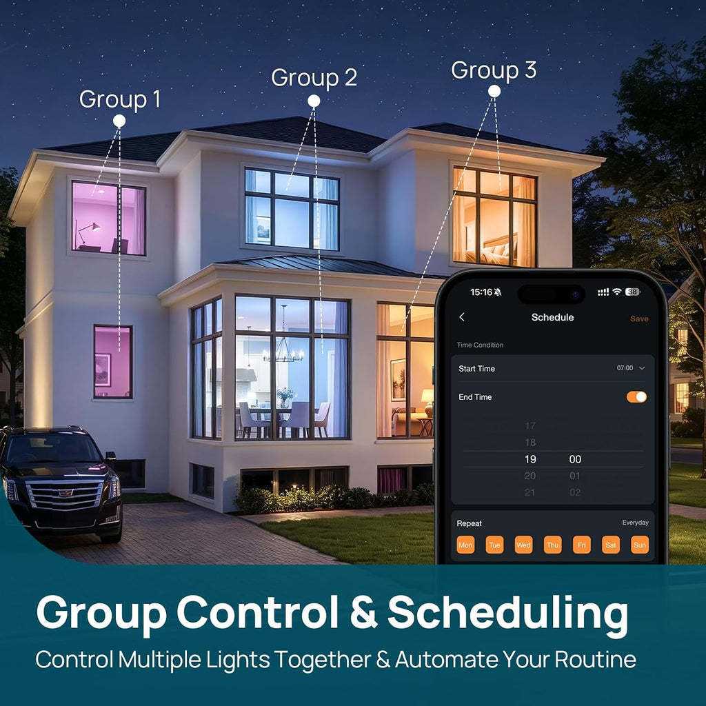 Smart Light Bulbs, Compatibale with Alexa, Google Home, AiDot