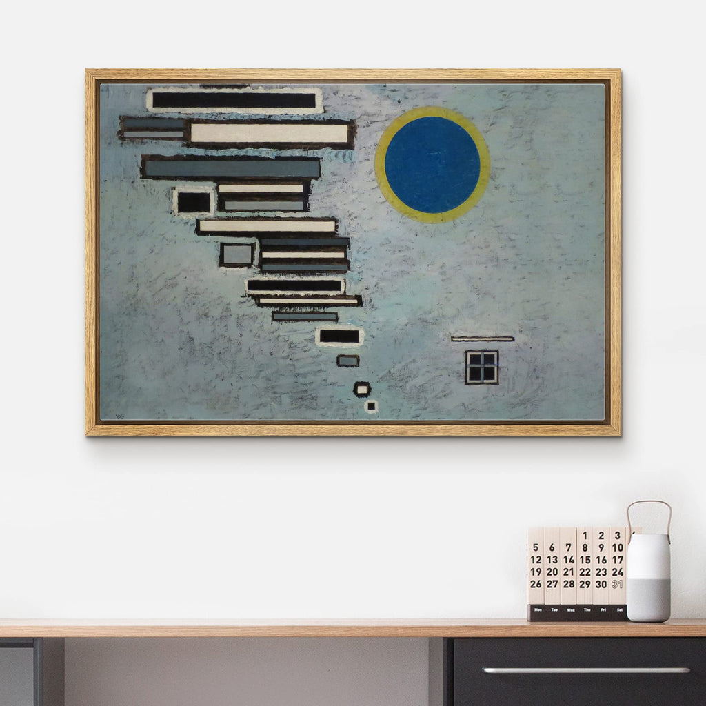 Unequal by Vassily Kandinsky - Framed Canvas Print Wall Art Famous Painting Reproduction - 16"x24" Natural