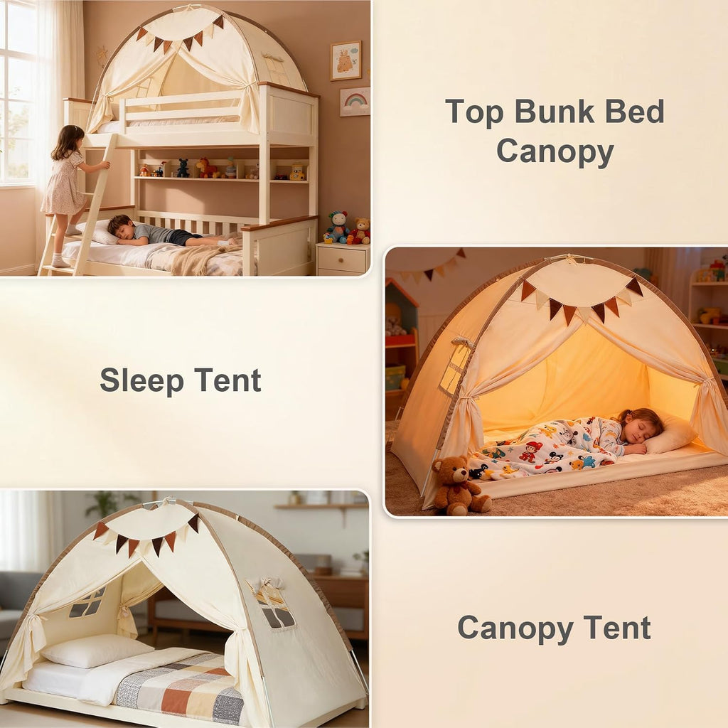 Full Bed Tent Canopy, Indoor Toddler Bed Tent for Kids, Bed Tent Full Size