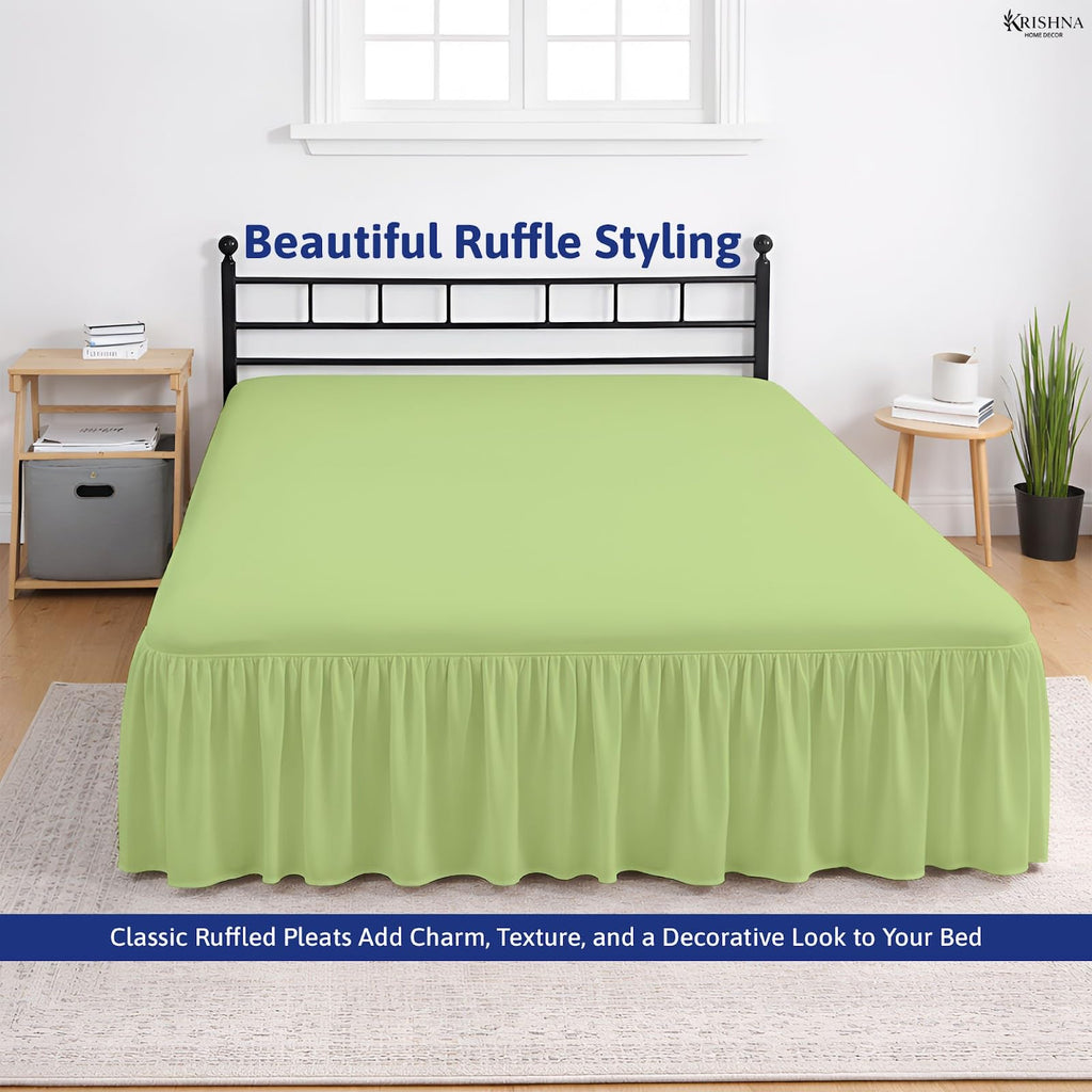Ruffled Bed Skirt with Split Corners, 100% Microfiber Hotel Quality, 18 Inch Drop Dust Ruffle Gathered Bedskirt