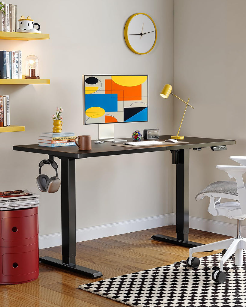 Electric Standing Desk, 55 x 28 inch Height Adjustable Sit Stand Up Desk, Computer Home Office Desk with 4 Memory