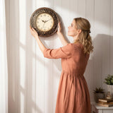 Plastic Silent Wall Clock, 13 Inch Vintage Large Wall Clocks, Battery Operated Round Bathroom Clock