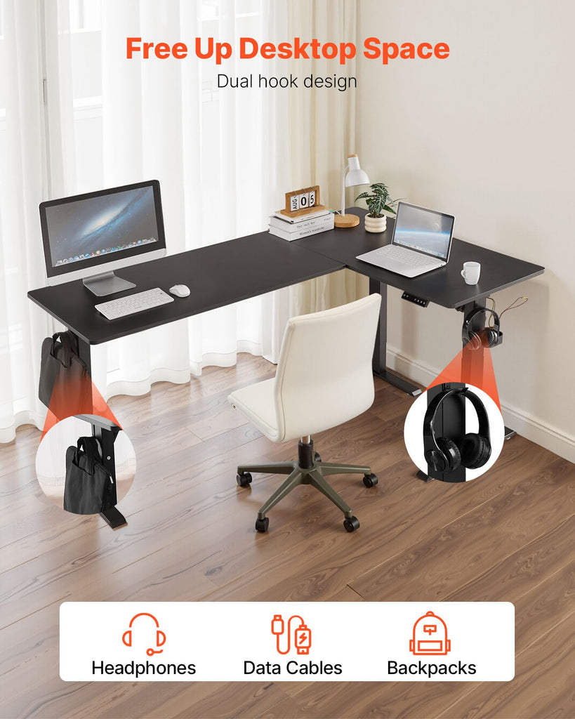 L Shaped Standing Desk 71 x 47 inch, 3 Memory Height Adjustable, Electric Corner Standing Desk with Dual Motor, 2