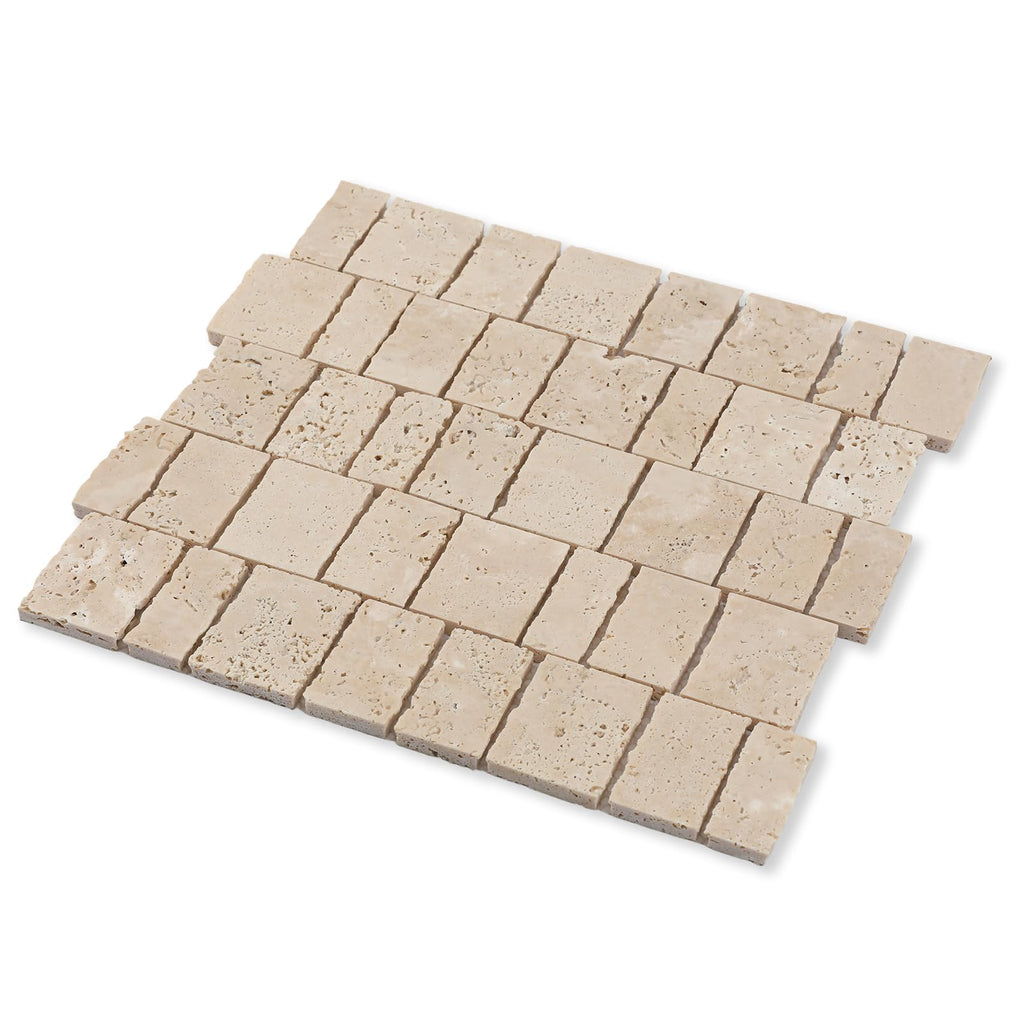 2×3 Inch Piano Travertine Marble Mosaic Tile for Wall Floor, 5 Sheets