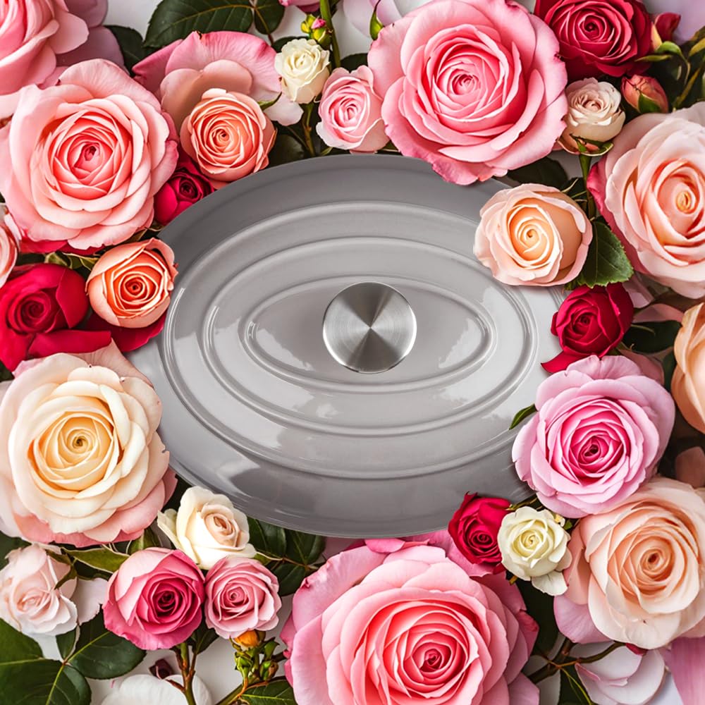5.5 Quart Oval Enameled Cast Iron Dutch Oven Pot with Lid, Oven Safe up to 550° F & Dishwasher Safe, Sturdy Dutch