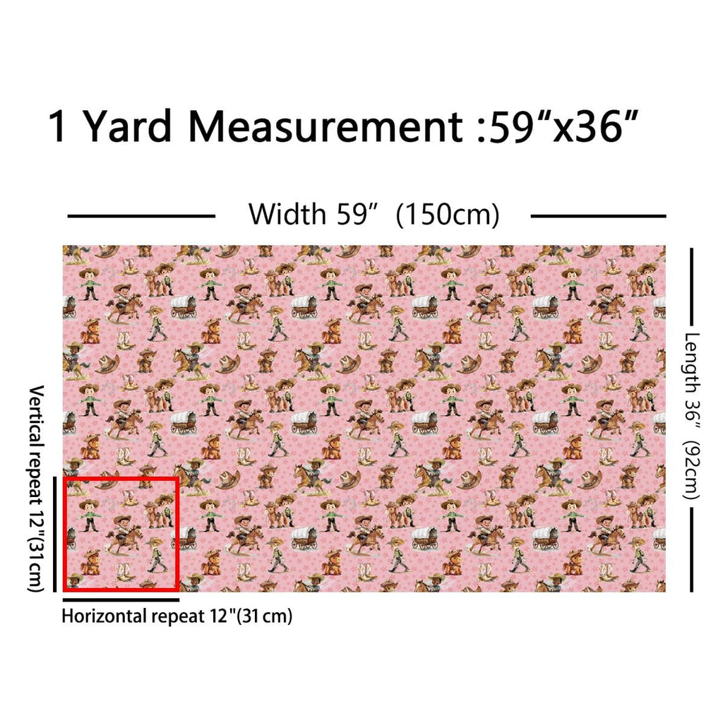 Cute Horse Cowboy Fabric by The Yard Soft 10 Yards