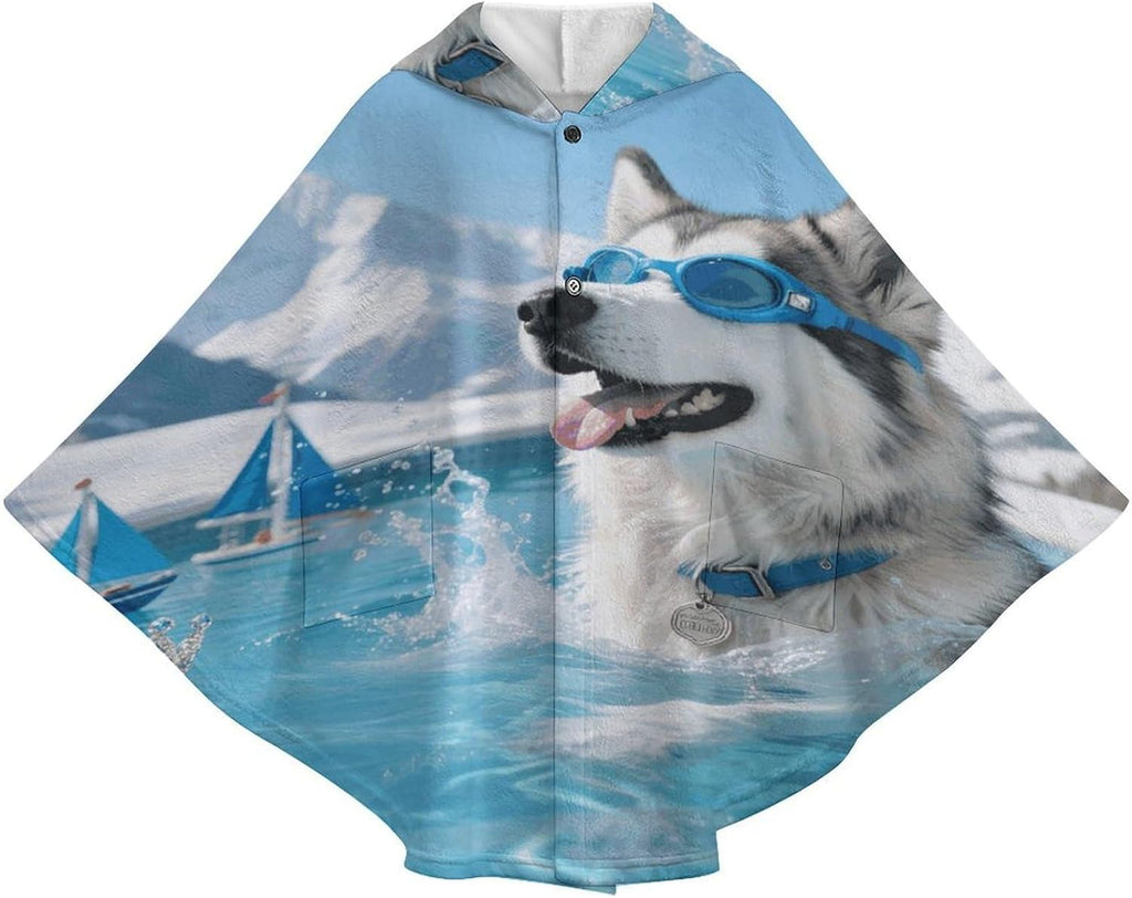 Alaskan Pool Majesty Wearable Blanket Hoodie Flannel Hooded Blanket | Sweatshirt Oversized Cozy Sweater Gift