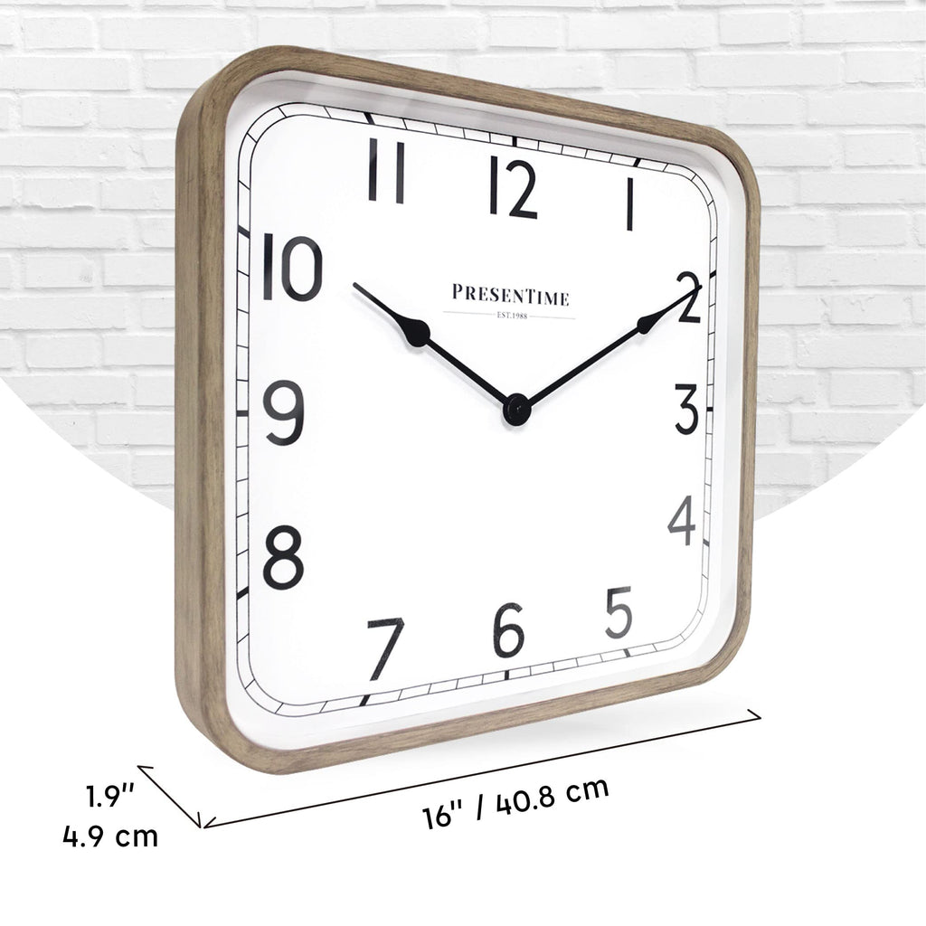 16" Anton Modern Farmhouse Square Clock