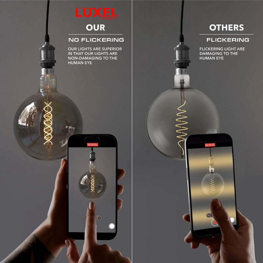 Oversized Edison LED Light Huge Bulb Vintage G63(G200) 7W Equivalent 40W - Dimmable 2200K Warm Glow - 350 Lumens E26