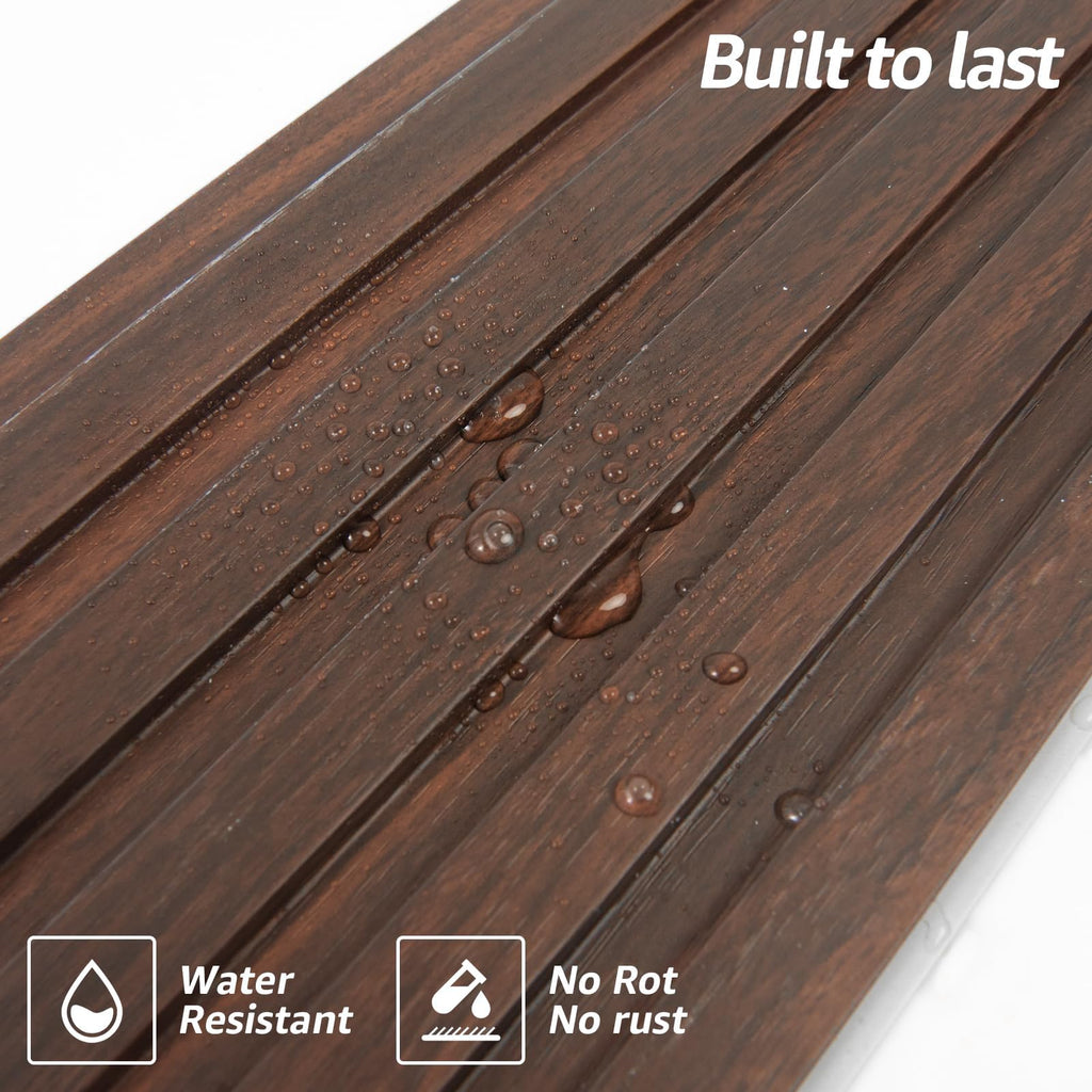 108 x 6 in WPC Wood Slat Wall Panels, 3D Wall Accents, 8-Pack, Walnut
