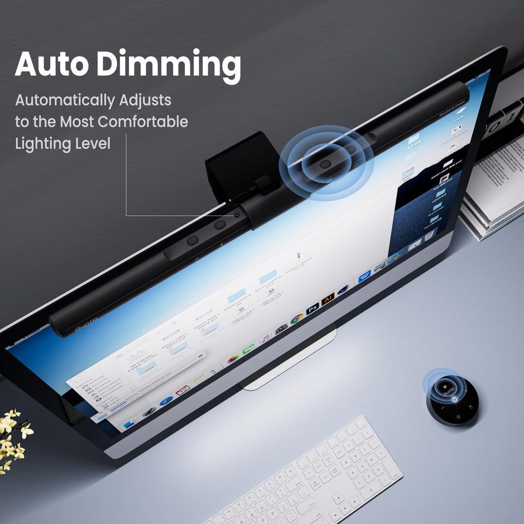 Computer Monitor Lamp, Screen Monitor Light Bar for Eye Caring, USB Reading LED Task Lamp with Auto-Dimming, Dimmable