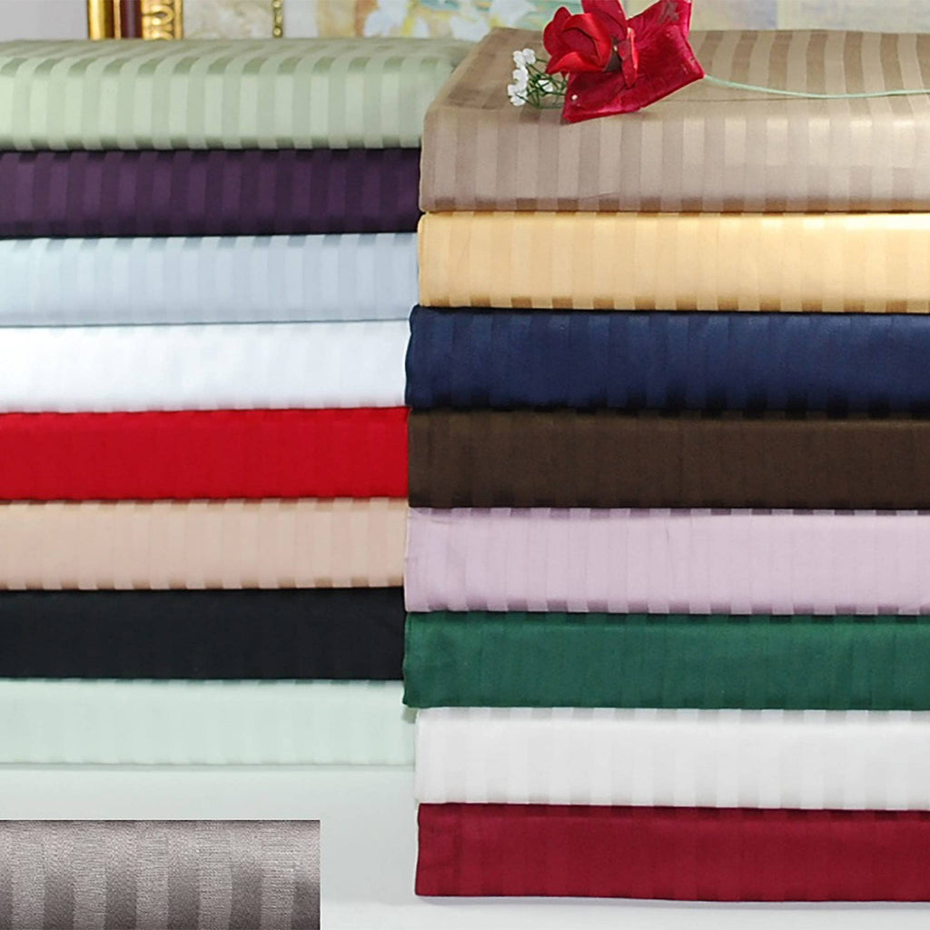 Egyptian Cotton 2-Pack Pillowcases- King Size Black Stripe